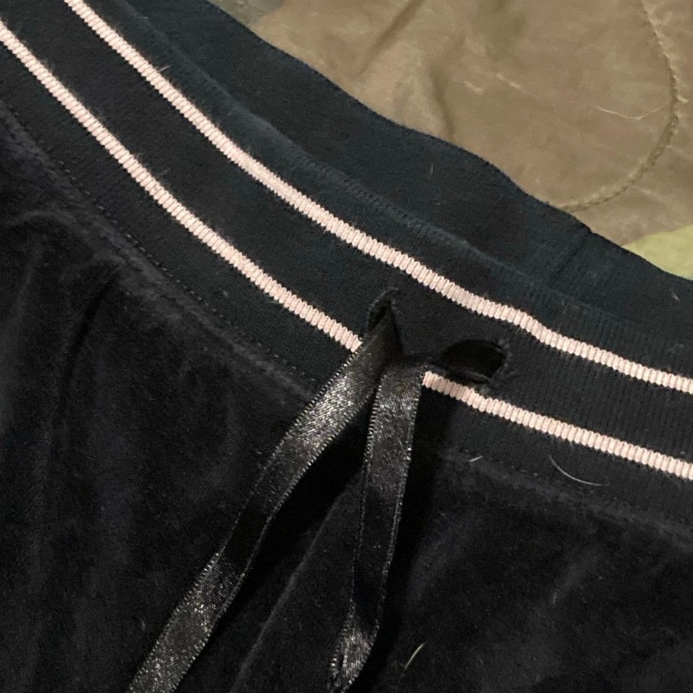 Reebok vintage 2000s velour flare pants logo hit athleisure women's XL/33x31 - Picture 4 of 8